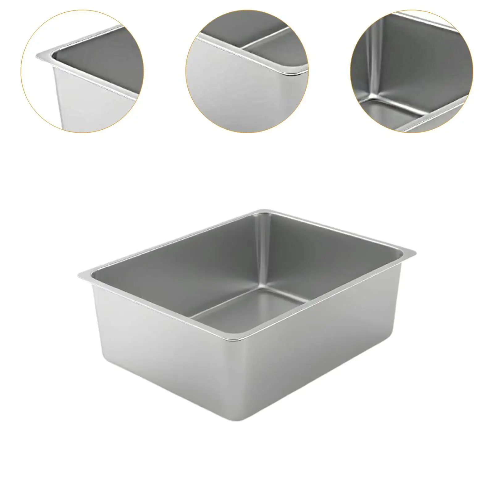 Stainless Steel Cat Litter Box with High Sided Portable Kitten Litter Pan Cat Toilet Sand Box Container for Rabbits Litter Pan