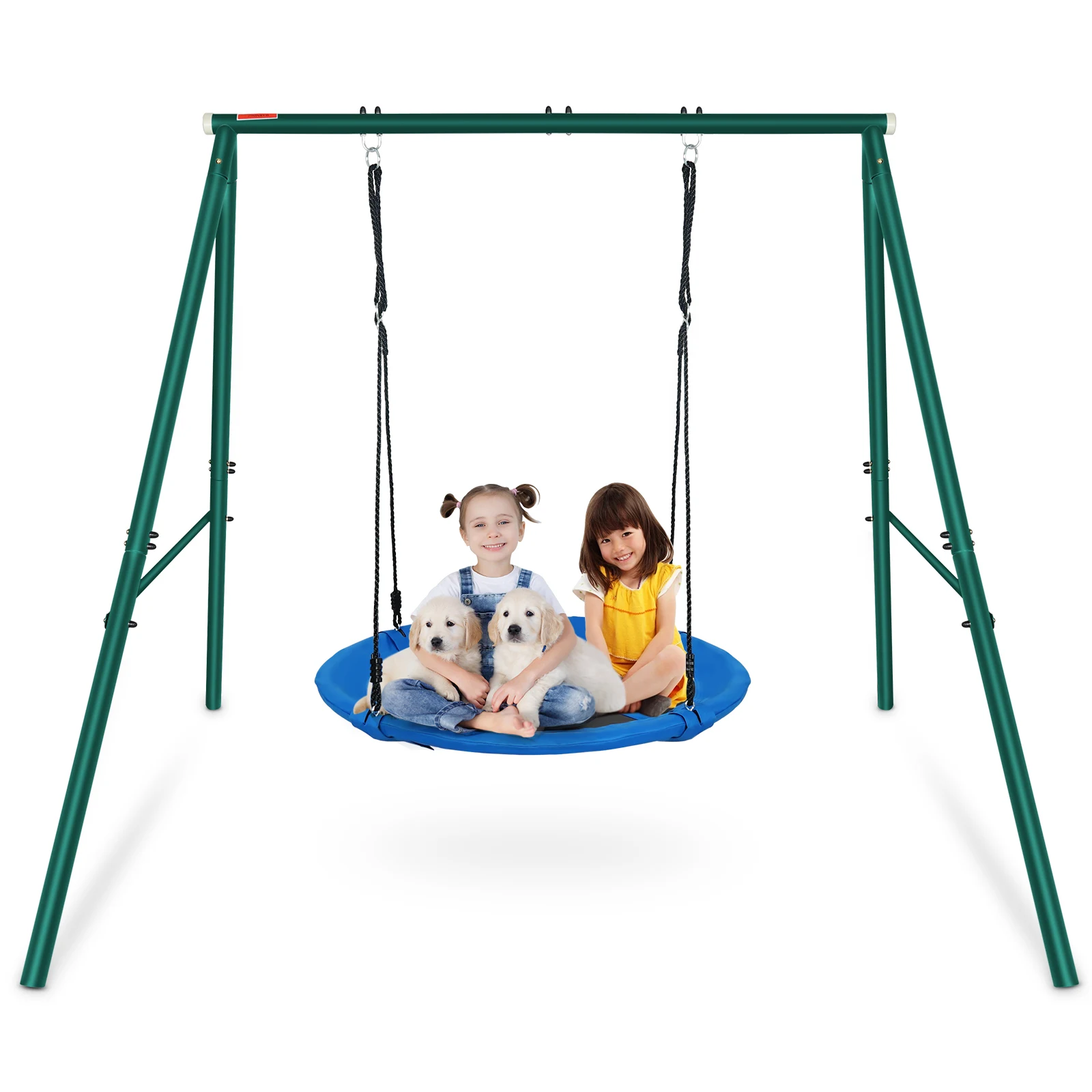 Outdoor tree swing can hold 700 pounds metal mat swing adjustable safety 360 degree rotating trampoline park home use