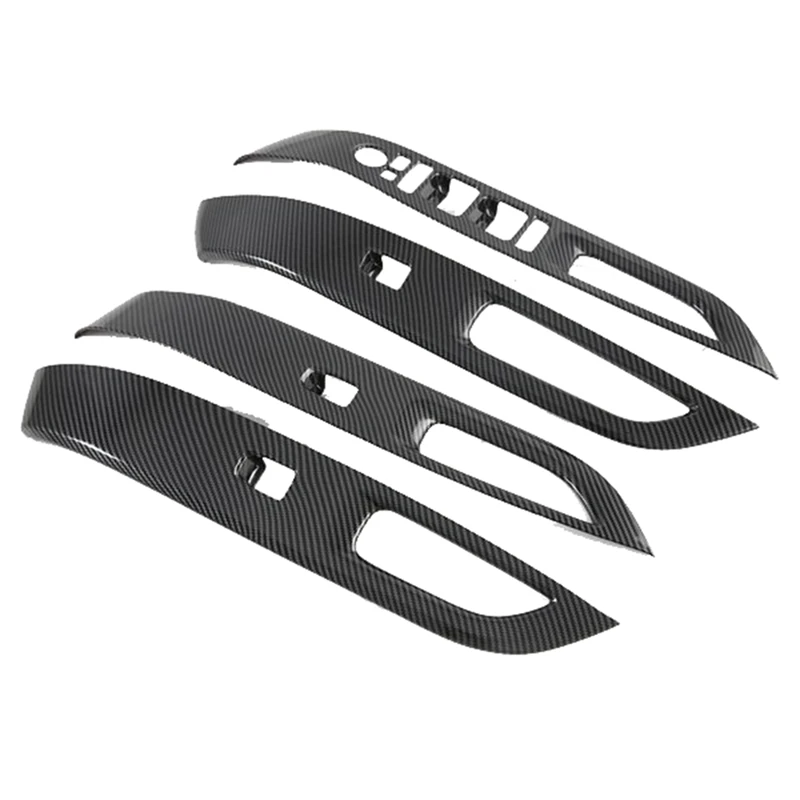 Car Window Glass Lift Trim Cover Stickers For Hyundai Tucson L Nx4 2021-2022 Carbon Fiber LHD