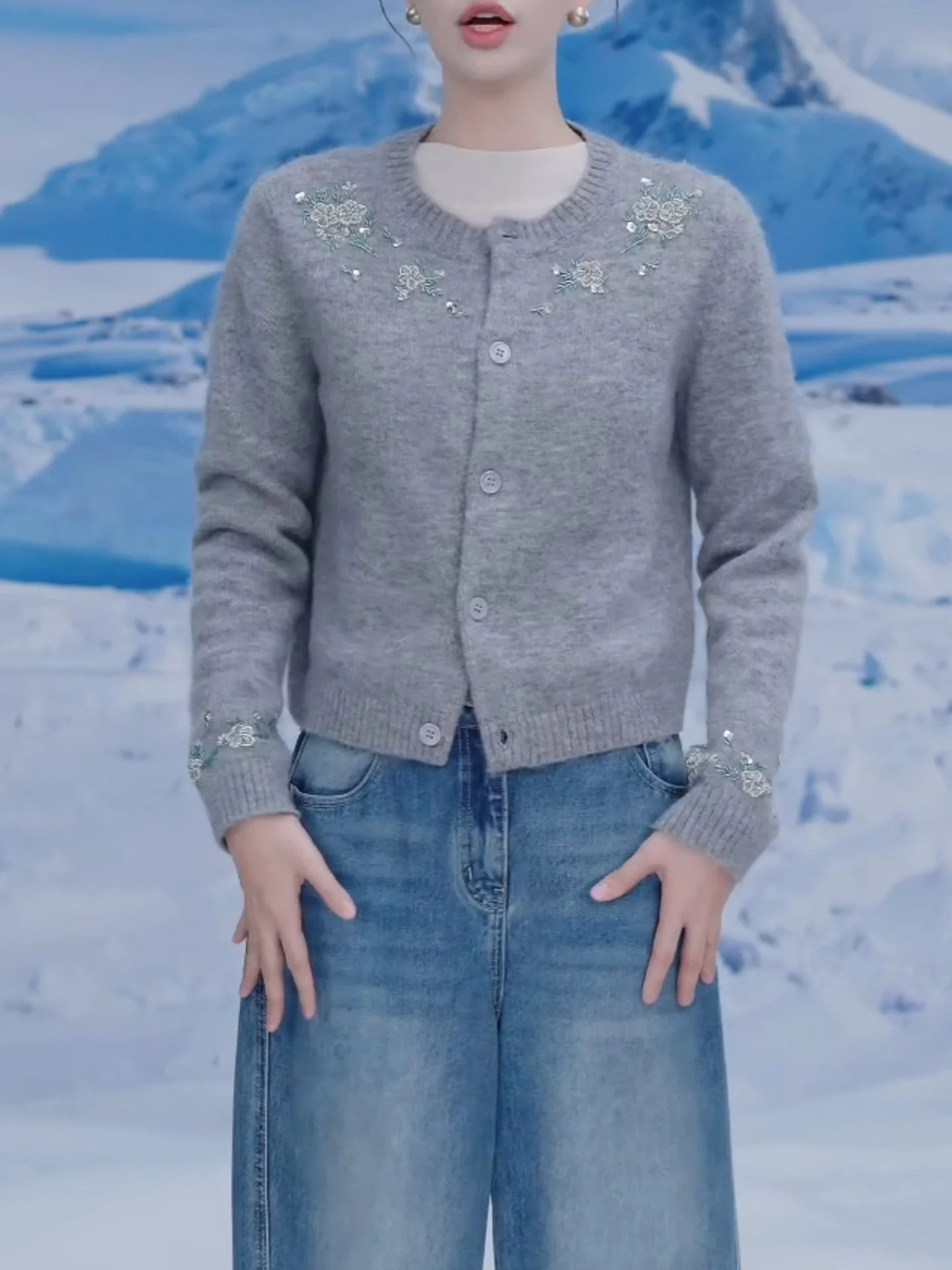 

Korean Sle ey 3D Knitted Open Cardigan plus Size Faionable Slimming Top for Women Autumn Winter New Arrival