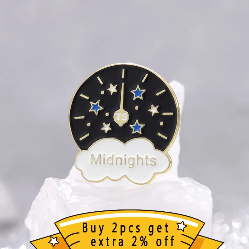 Star Moon Night Clock Enamel Pins Creative Music Lyrics Midnights Test Set Brooch Badge Jewelry Clothes Lapel Pin Gift Wholesale