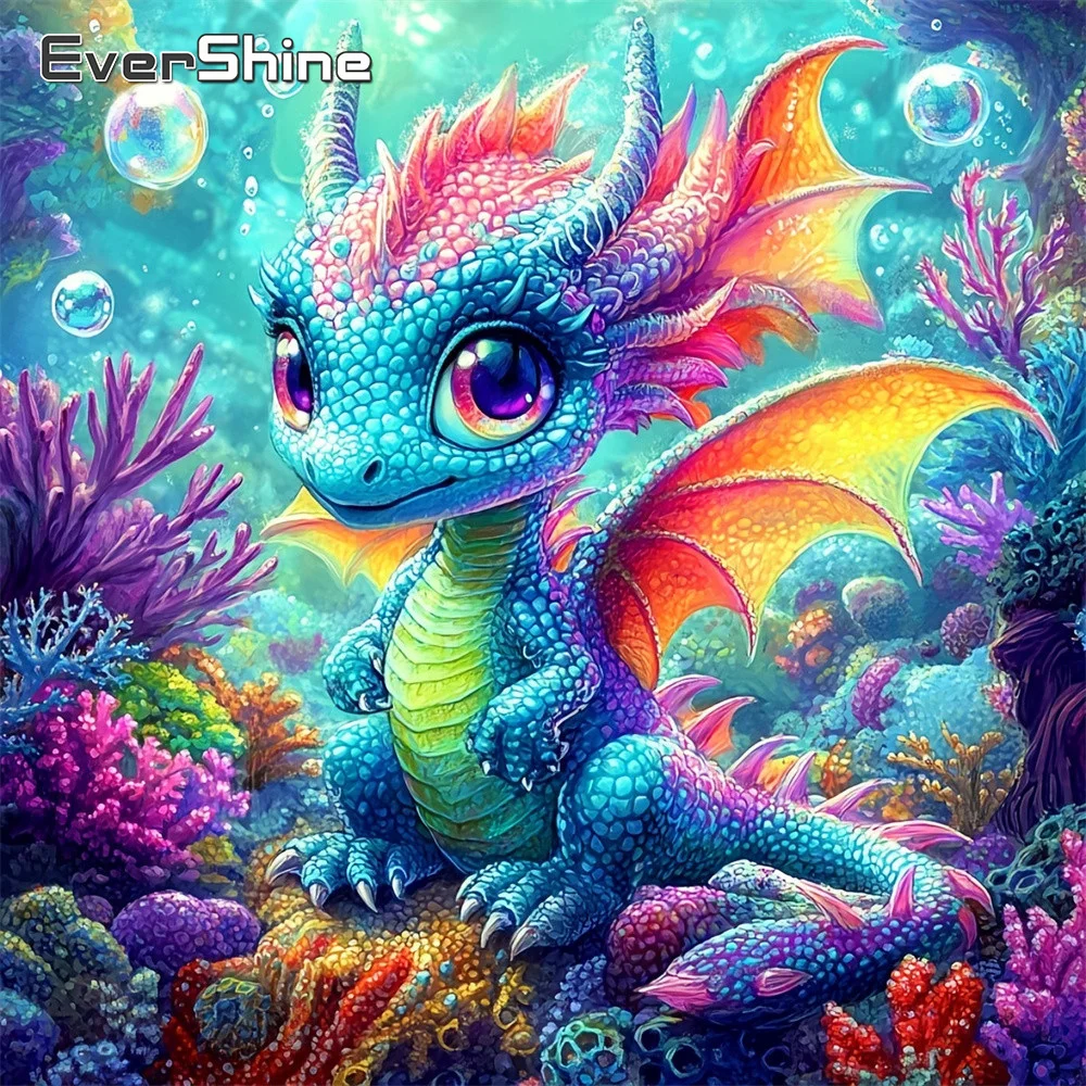 EverShine Voll-Diamant-Mosaik Tierbild Drache Strass-Stickerei Korallenmuster für Erwachsene und Anfänger