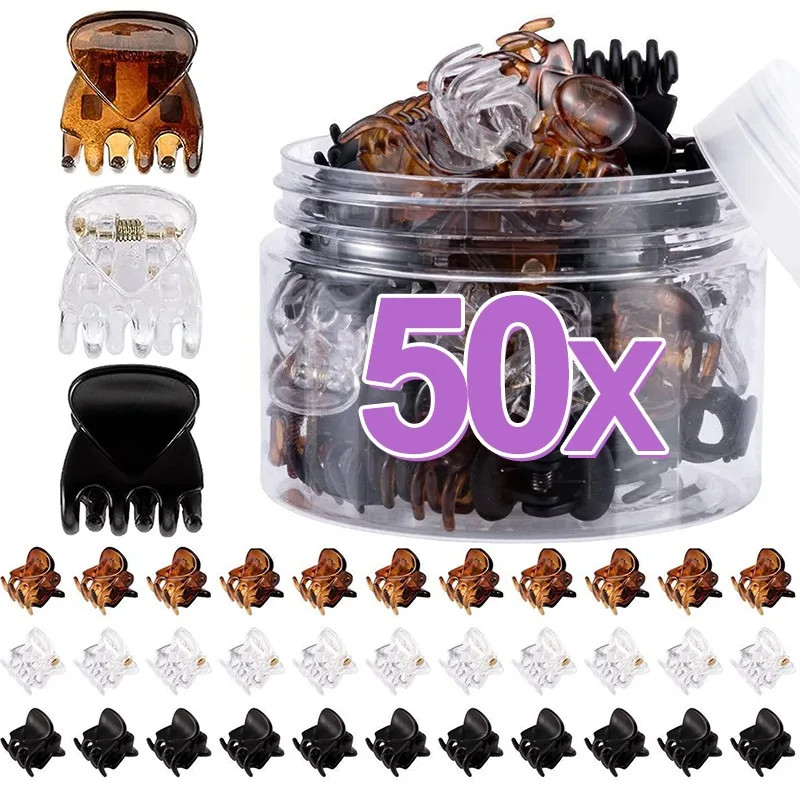 

10/50pcs Women Girls Mini Hair Claws Kids Plastic Black Hairpins Hair Clips Clamp Ponytail Holder Headwear Hair Accessories