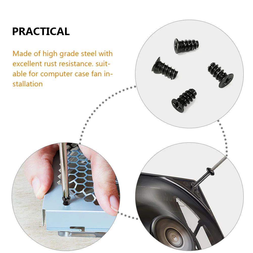

1Set Computer Case Fan Screws Long Short Self Tapping Thread Durable Steel Cooling Fan Mount Screws Kit Screw Set