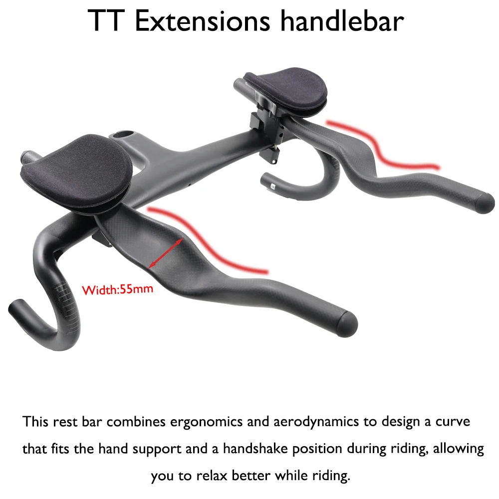 

35°TT extension handle, full carbon fiber backrest handle, road bike triathlon time trial for aerodynamic extension handlebars