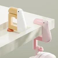 2pcs Thinking Duck Bag Hook Cute Animal Table Hook Desk Side Hanging Backpack Magic Storage Hook Organizer Holder
