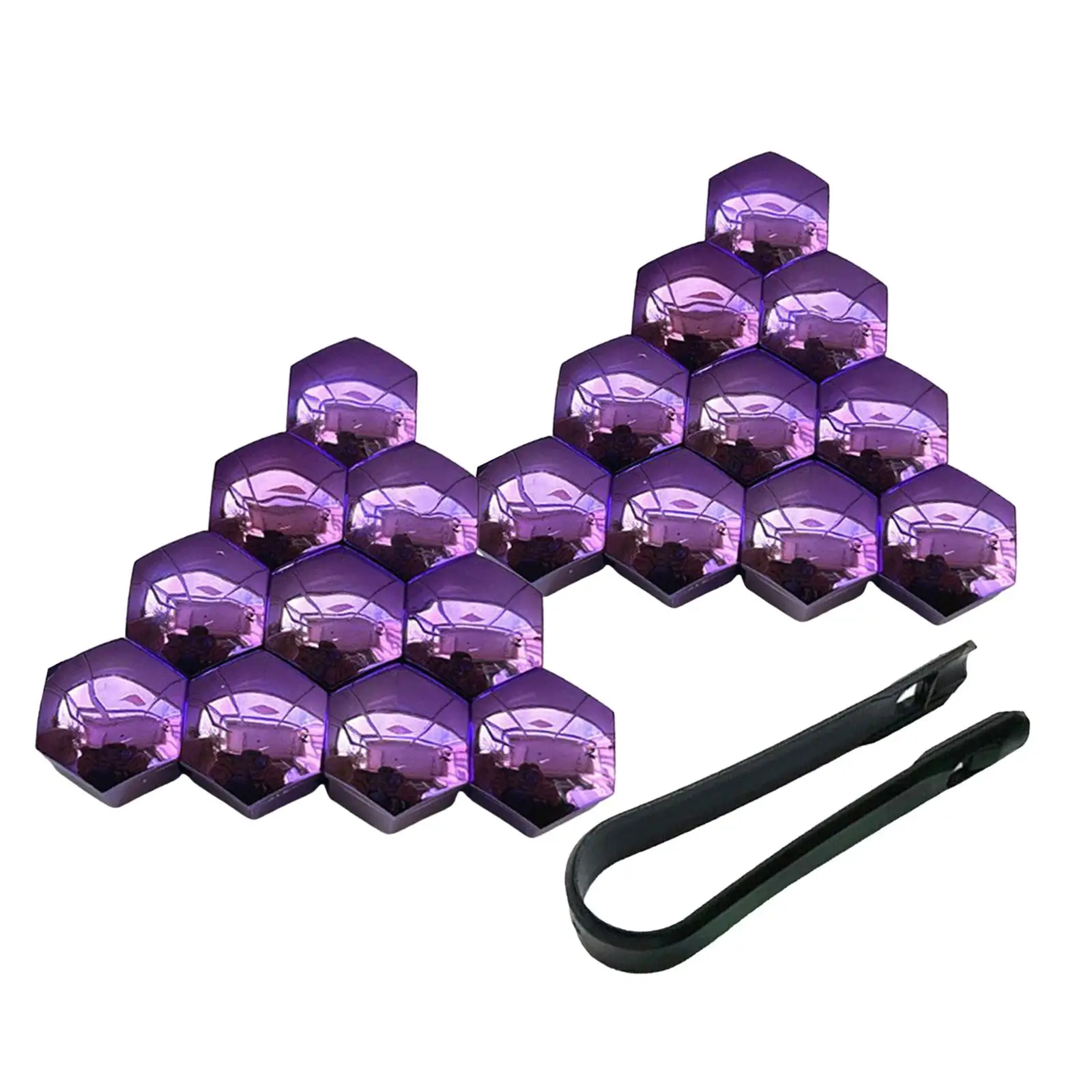 5 x 20 Pieces Car Wheel Lug Nut Cover Waterproof Purple 19mm