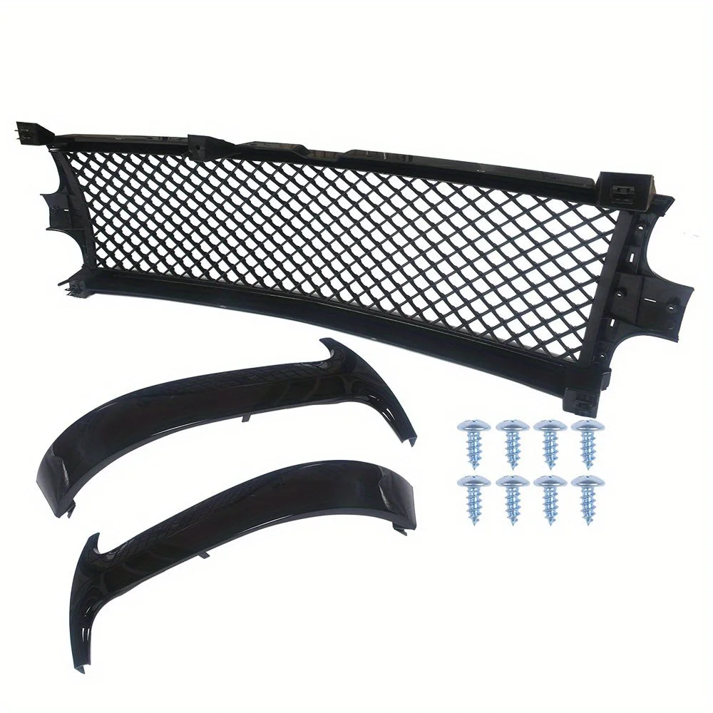 

Верхняя решетка переднего бампера — глянцевая черная автомобильная решетка, замена для Silverado 1999-2002 GM1200490 GM1200424 GM1200425