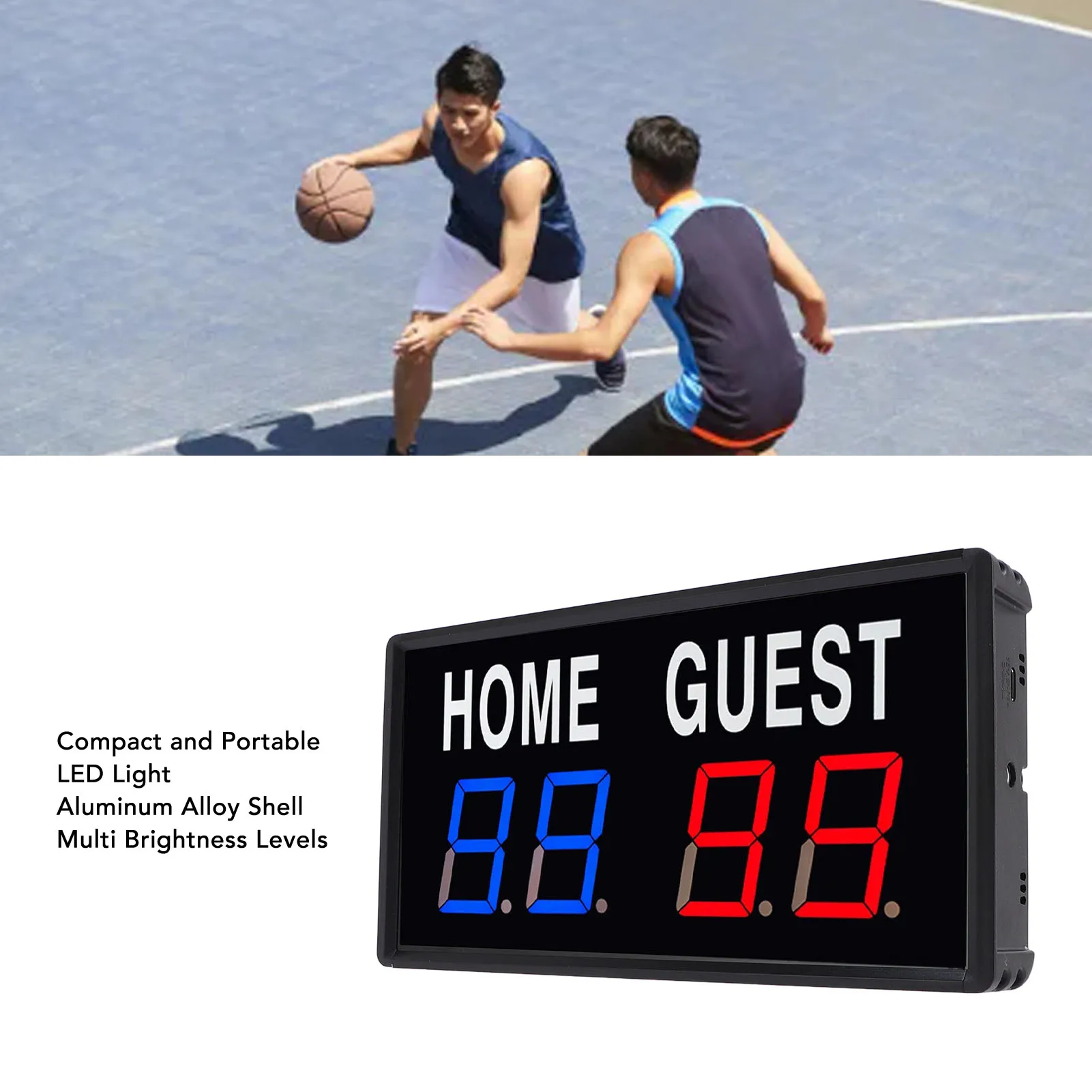 حارس النتيجة LED، حارس النتيجة الإلكترونية، لوحة النتائج، علامة الضيوف المنزلية، سبائك الألومنيوم من 0 إلى 99 مع جهاز تحكم عن بعد للألعاب الداخلية والخارجية #4