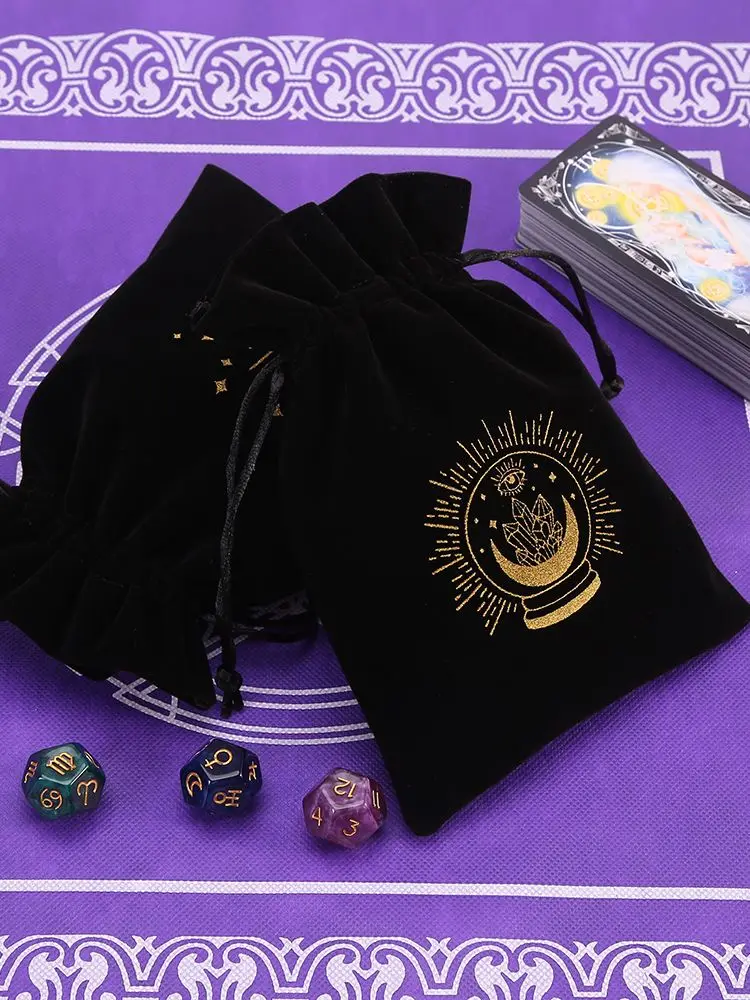 1 pièce, sac en velours pour le rangement du tarot, 13x18 cm, poche à cordon, jeu de société, carte, emballage de broderie, fournitures de sorcellerie pour l'autel, tarot