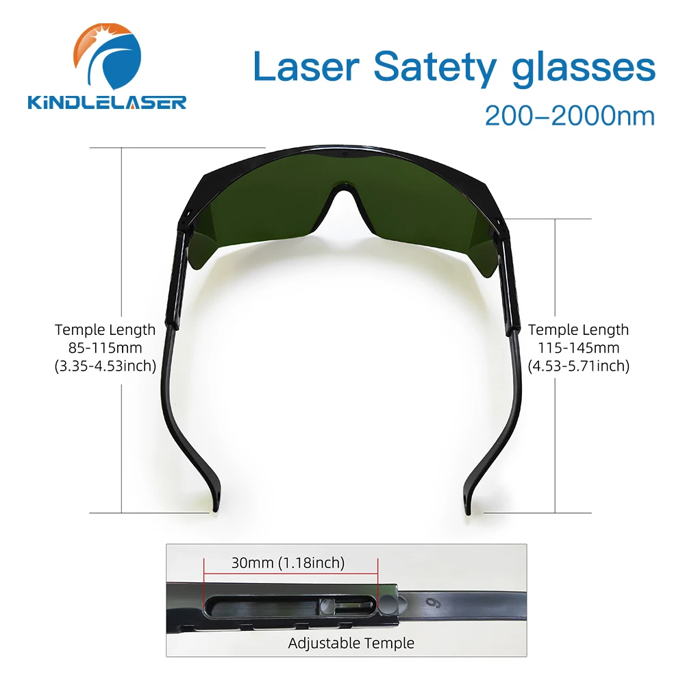 Kindlelaser 200nm-2000nm Occhiali protettivi per occhi di sicurezza laser per marcatura e incisione laser con custodia protettiva