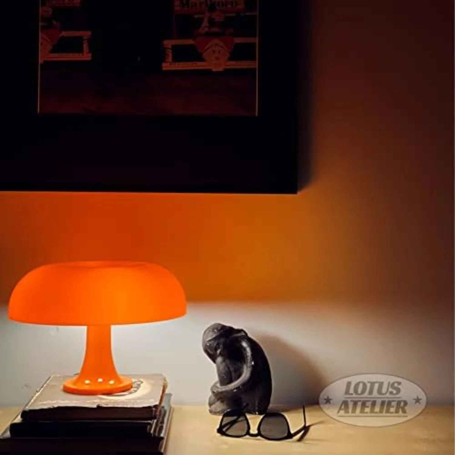 Imagem -06 - Modern Aesthetic Orange Mushroom Lamp Iluminação à Moda para o Quarto Retro Living Room Decor Mais Luz