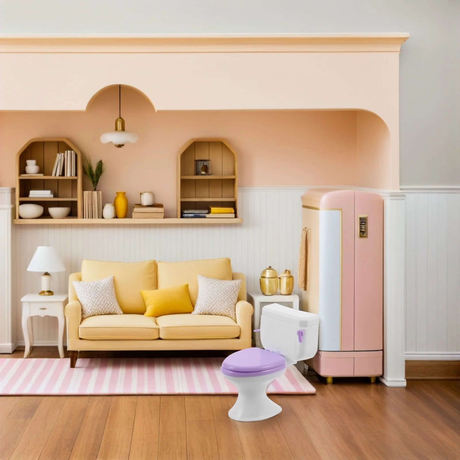 

10 Pcs House Mini Toilet Bathroom Furniture Miniature Dollhouse Accessories Toy Baby