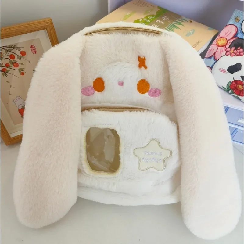 MBTI Cute Bunny Backpacks for Women Japanese Style Fashion Plush Cartoon Sweet Backpack Kawaii Casual Female New Aesthetic Bags