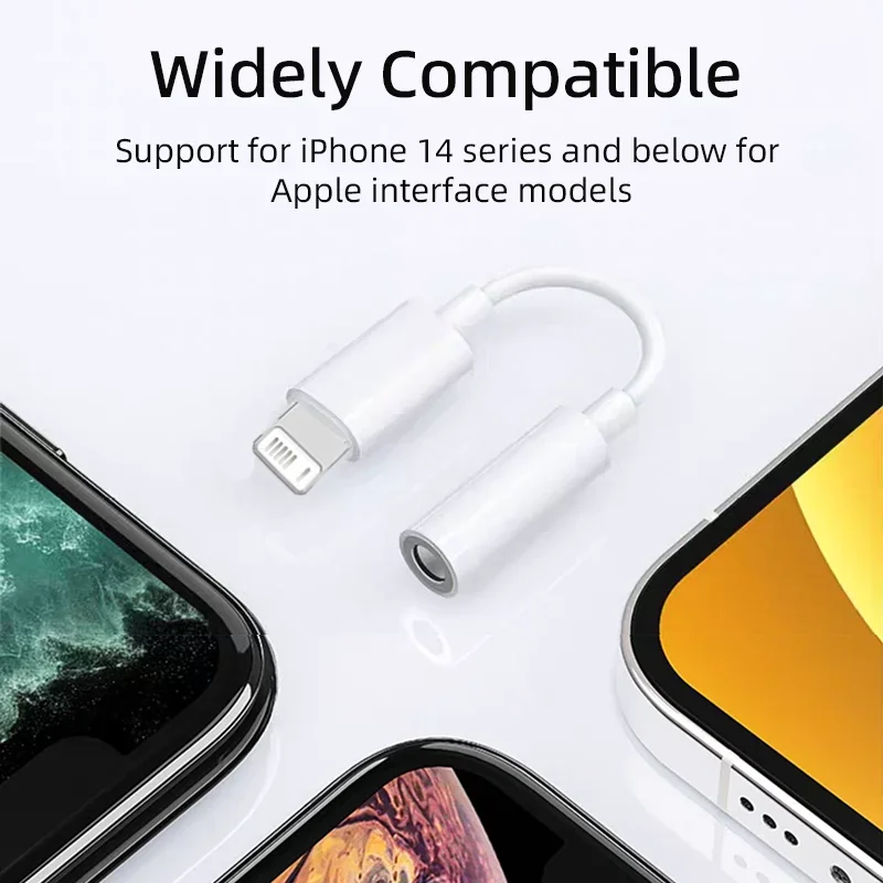 3.5mm Jack AUX Audio Cable Headphone Adapter for iPhone 14 13 12 11 Pro Max Mini XS XR X 8 7 HiFi Lossless Plug and Play Adapter