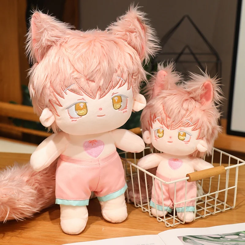 25-50cm Fox Cotton Doll Kawaii Stuffed Figure Cartoon Anime Customization Dolls Wearable Clothing Dress Up Fans Collection Gifts