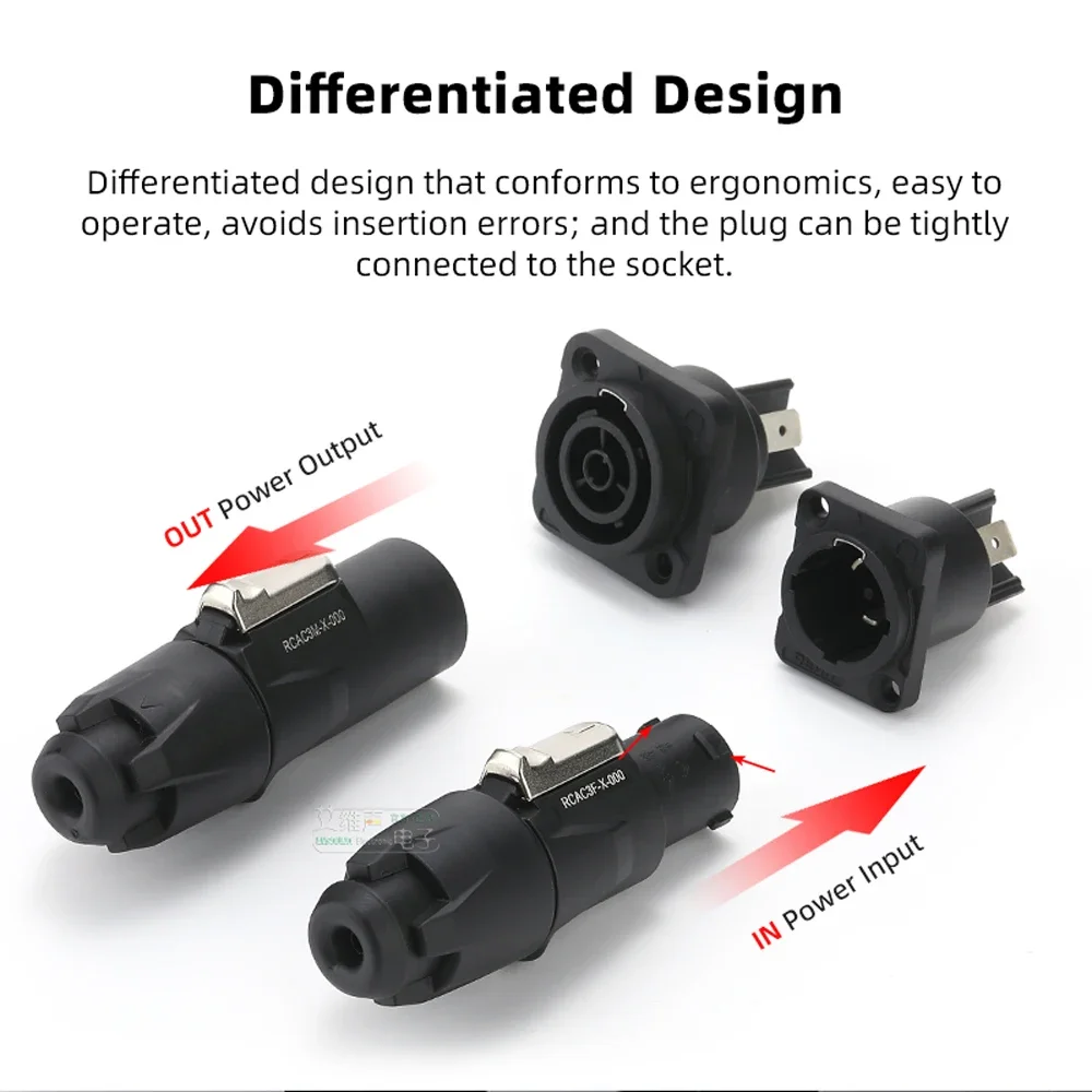 

Neutrik's REAN PowerCON Outdoor IP65 Waterproof Aviation Power Plug Connector Male / Female Lockable for Stage Audio LED Screen