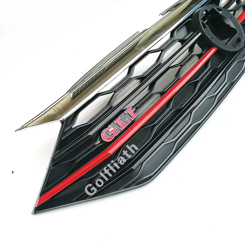 GLI Look ABS-Mittelgrill, vordere Stoßstange, oberer Grill, Wabengitter, Grills für Jetta MK7 2019, OEM 17A853653B