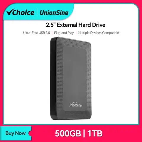 UnionSine 2.5" HDD Portable External Hard Drive 500gb/1tb Memory High Speed Flash Drive disk HDD for gaming/Desktop/Laptop/PS4