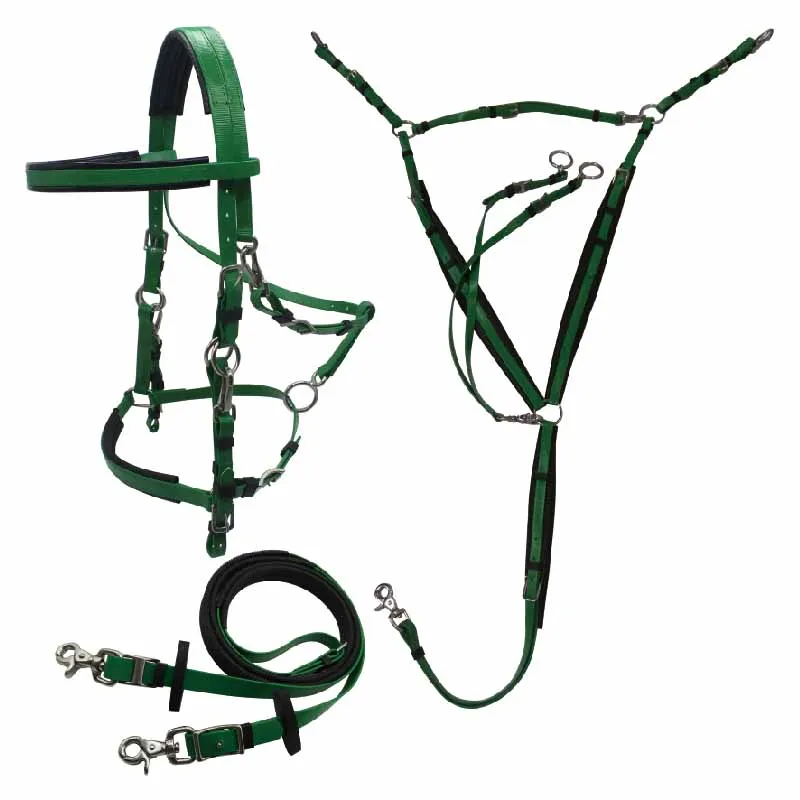 مجموعة الرسن واللجام على الطراز الإنجليزي للحصان، رين التحمل من مادة PVC المصنوعة من النايلون المتين + Martingale