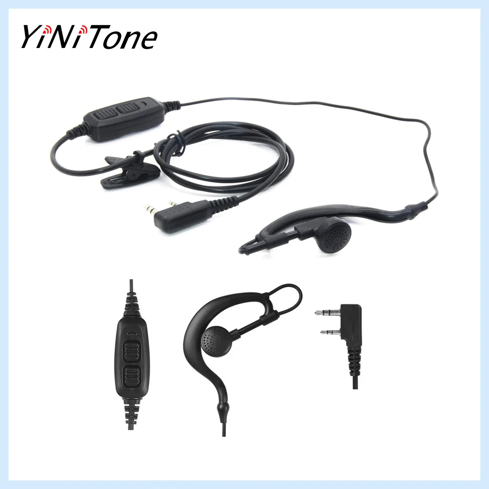 Dual Channel Radio Earpiece | Concealable Transparent Tube Design | Compatible with All Baofeng Walkie Talkies