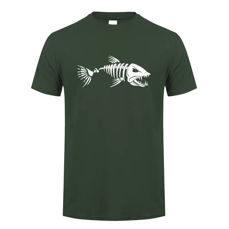 Fish Bone Fishbone T Shirt Summer Women Men Short Sleeve Fishing Fisherman T-shirts Cotton Tshirt Tops OT-011