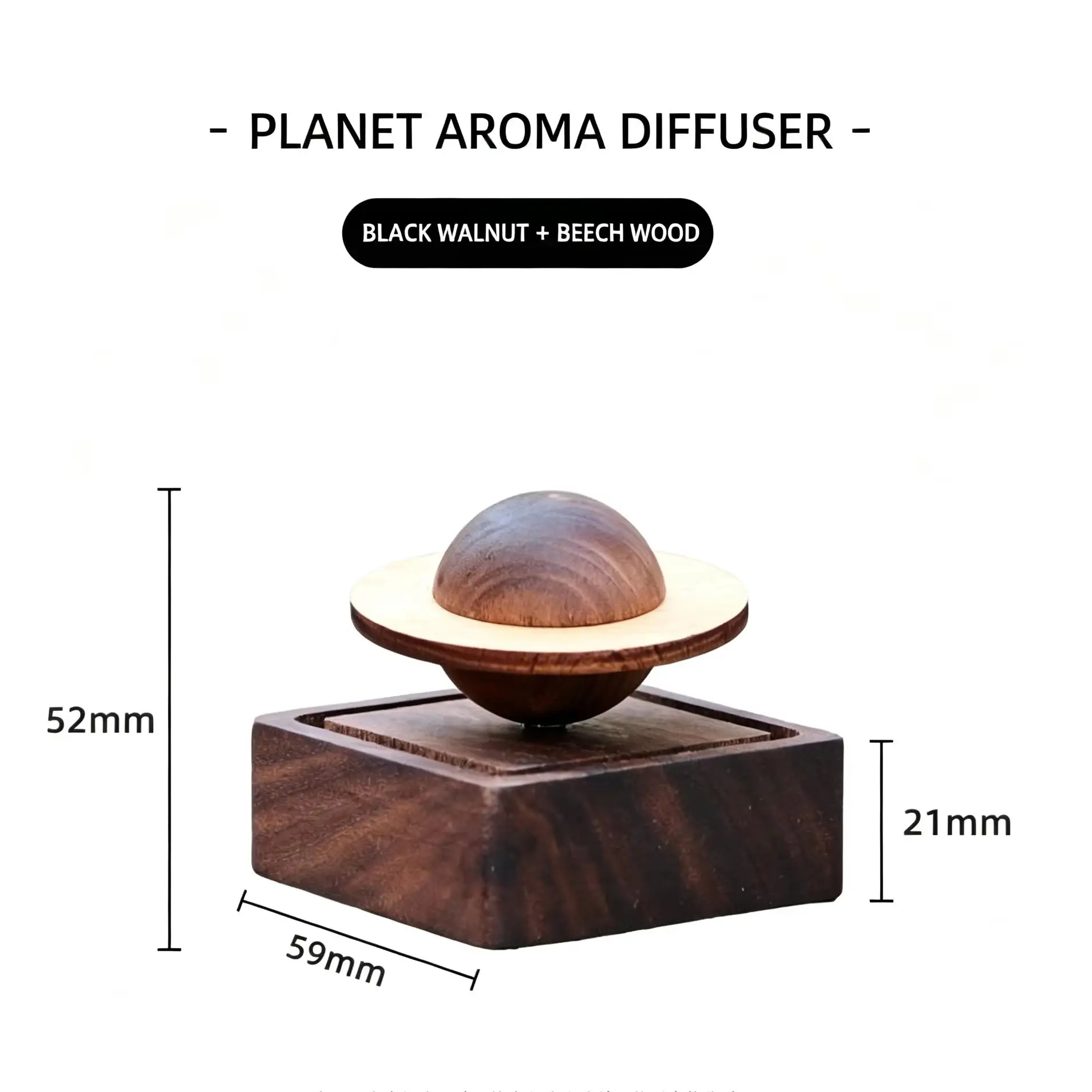 HTMCK 1pcs wood scent No essential oil diffuser Jupiter shape home decoration fresh air present to friend dorm room essentials view 6