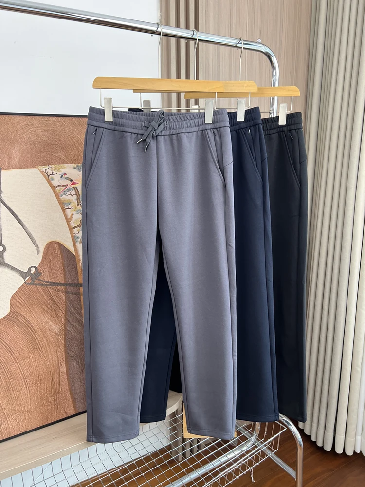 

High Quali Comfortable Spor Men's Straight Leg Elastic Waist Casual Pants Autumn Faionable Breathable Loose Fit Trousers