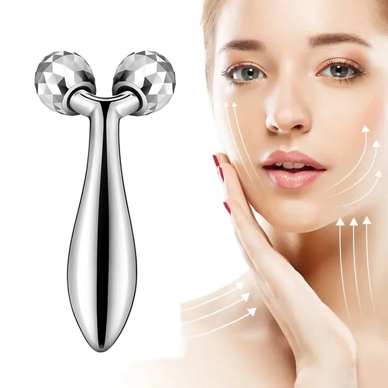 360 Rotating Wrinkle Remover Body Massager Skin Care Tools Face Rolling Massager Facial Lift 3D Manual Roller Massager Y Shape