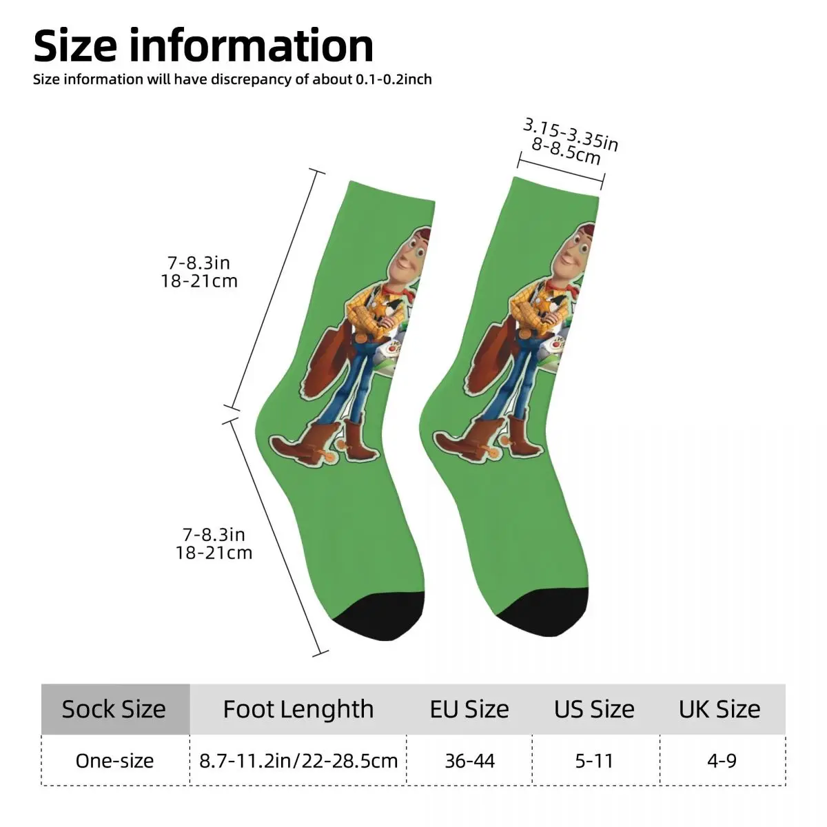 Calcetines Buzz Lightyear Woody Toy Story para hombre y mujer, medias divertidas de invierno suaves y transpirables, calcetines antideslizantes con gráficos para exteriores