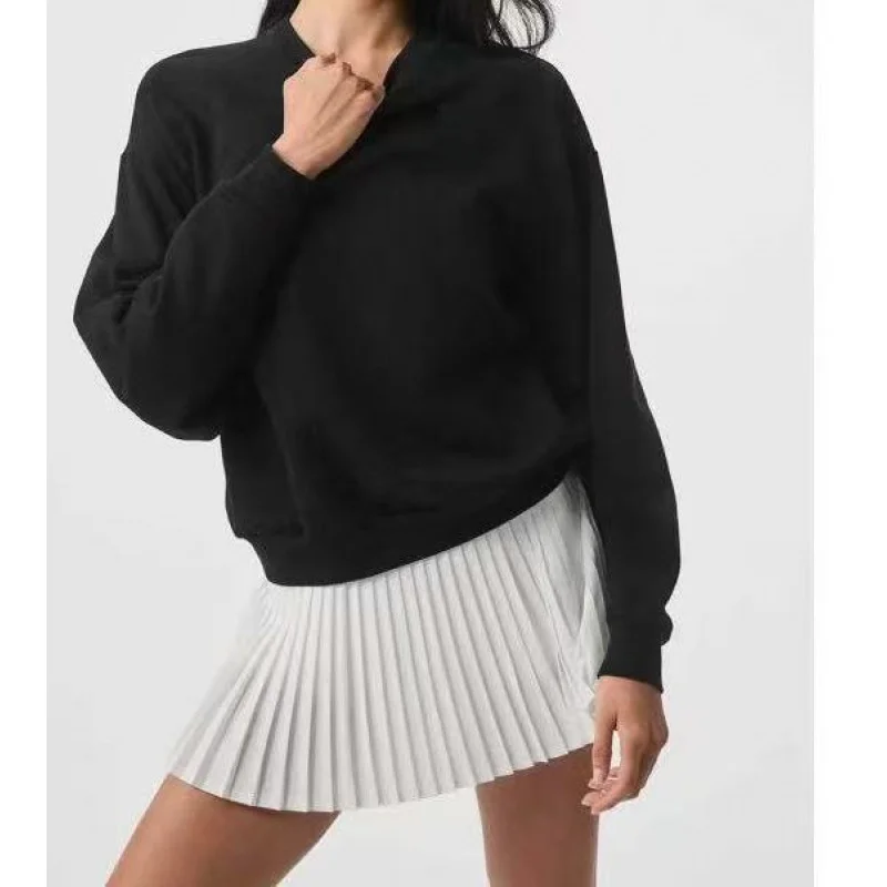 Unisex Oversized Crewneck Sweatshirt Classic Solid Color Loose Fit Long Sleeve Pullover Hip Hop Streetwear Urban Style