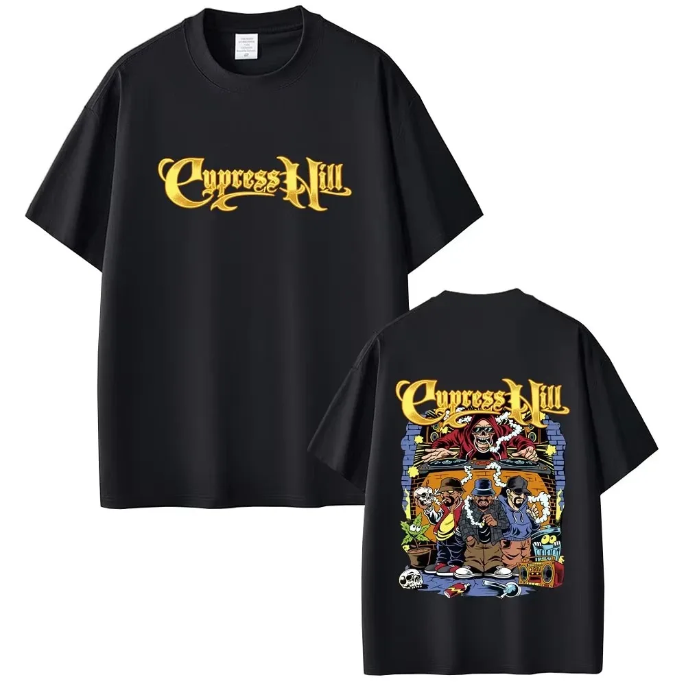 

Рэпер Cypress Hill Global Tour Mercah футболки для мужчин и женщин в стиле хип-хоп с героями мультфильмов модная уличная одежда Harajuku негабаритная свободная хлопковая футболка