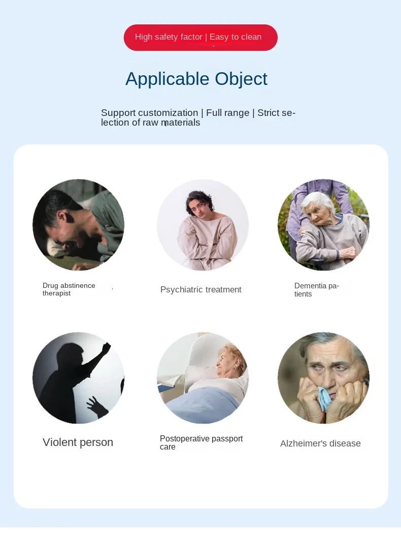 Gliedmaßen-Rückhaltegürtel-Set, Bindung für Ständer, Hände und Füße, Kettenstil, psychiatrische Patientenpflege, Gesundheitsfürsorge, Bindesystem – Detail 10