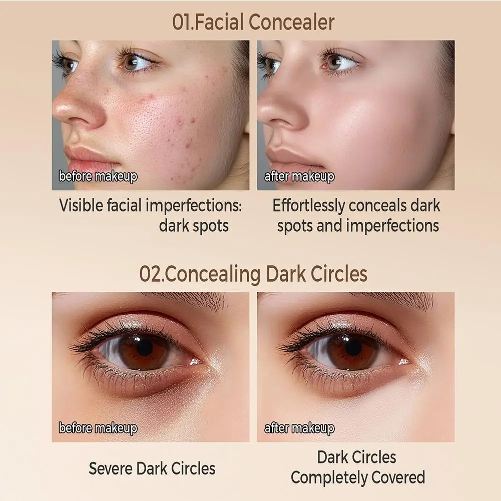 คอนซีลเลอร์ปกปิดเต็มรูปแบบ กันน้ำ ปกปิดรอยตำหนิบนผิว ริ้วรอย และรอยสัก ปรับสีผิวให้สม่ำเสมอ คอนซีลเลอร์แต่งหน้า