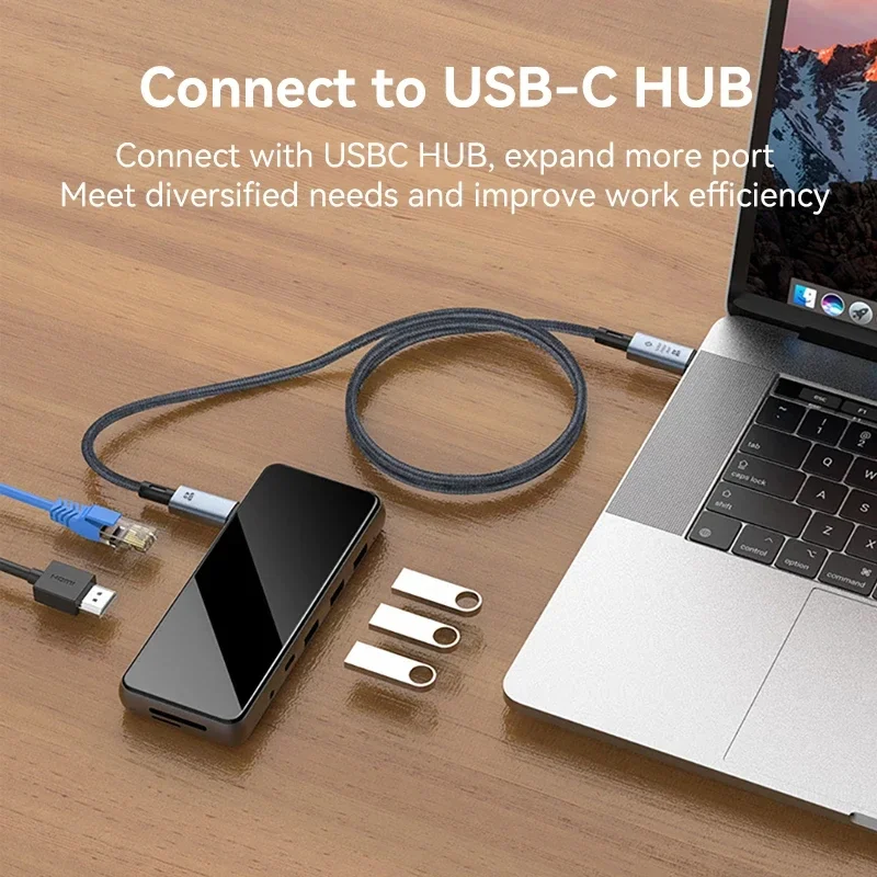 USB 4 Cable Supports 8K HD Display 40 Gbps Data Transfer 240W Charging USB C to USB C Cable for iPhone Type-C Laptop Hub Docking