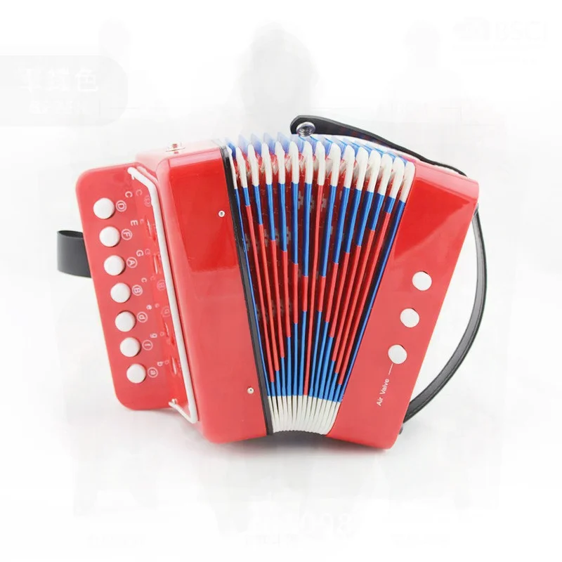 Yue 7-Key 2-Bess kinderen Accordeon Educatief Muziekinstrument Vroeg Leren Piano Speelgoed Hersenen Interactief voor Kinderen