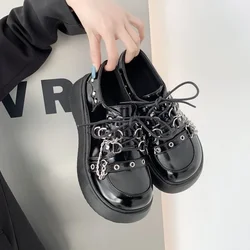 Platform Shoes Lolita Shoes Mary Janes Women's Shoes Chain Uniform Jk Student  Women Girl Round Toe Lolita Vintage Oxford