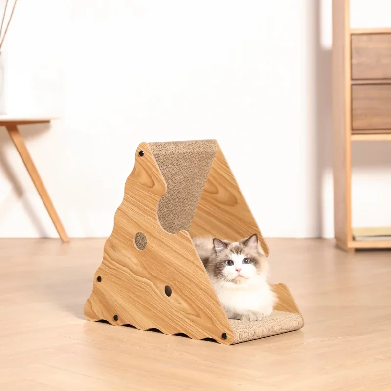 

Cheese Shape Vertical Cat Scratch Board Big Size Cat Scratching Nest Eco Natural Pets House Cats Toys Pets Supplies