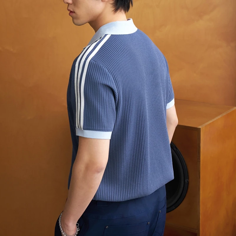 Adidas genuine clover men's waffle sport casual polo shirt KX1230