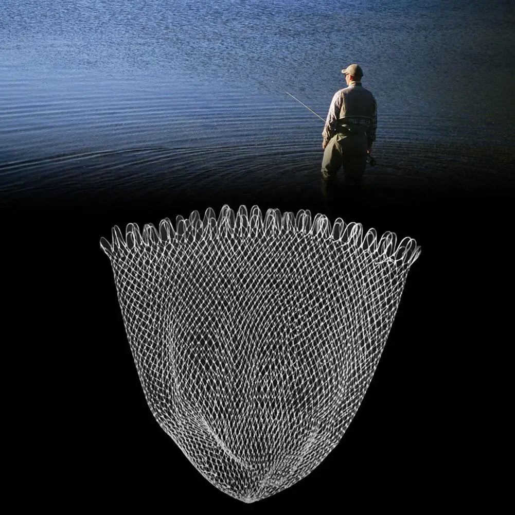 Outdoor 40/50/60 cm Double Line Braided Mesh Fishing Landing Net Fishing Tools Mesh Hole for Bass Trout Catch Luring Acceso S0K6