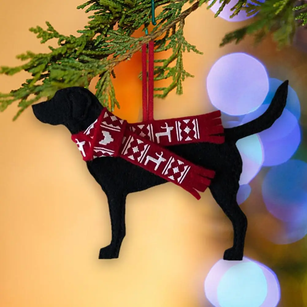 Christmas Tree Dog Ornaments Labrador Dog Pendant Christmas 2D Hanging Felt Tree Car Hanging Pendants Ornaments Accessories Y1G1 - Image 6