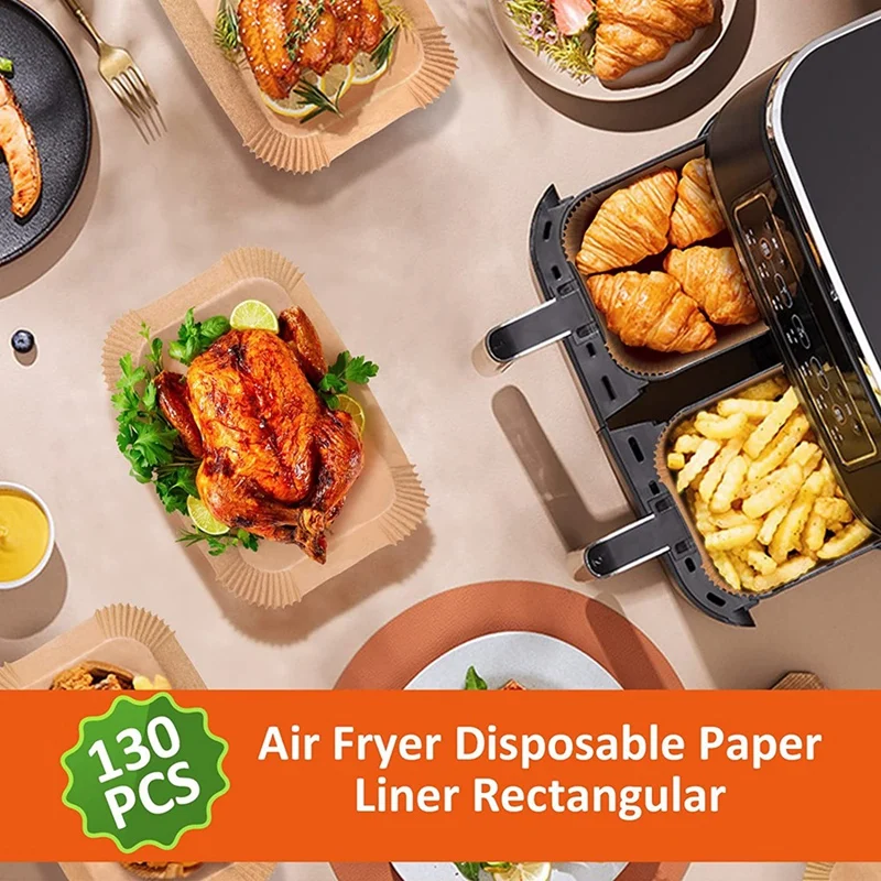 Air Fryer Liners Disposable Paper For Ninja Dual,200 Pcs Air Fryer Liners Rectangle, Air Fryer Accessories