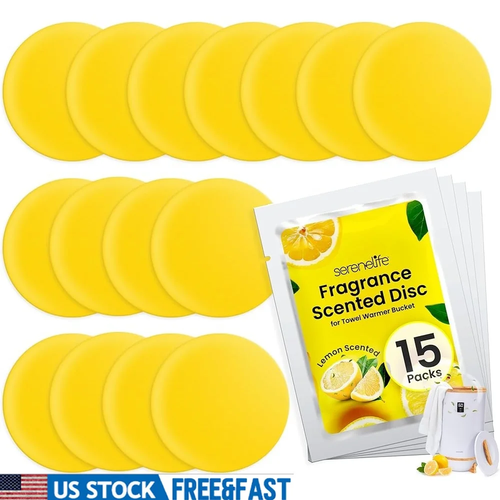 

15 шт., ароматические диски с лимонным ароматом, предотвращающие запахи, грелки для полотенец, долговечный аромат, простая установка, таблетки освежителя воздуха
