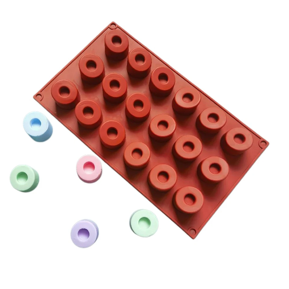 

18 Hole Tapered Slanted Silicone Mold Uneven Height Inclined Hollow Ring Mould For Chocolate Pudding Biscuit Ice Soap Cake Molds