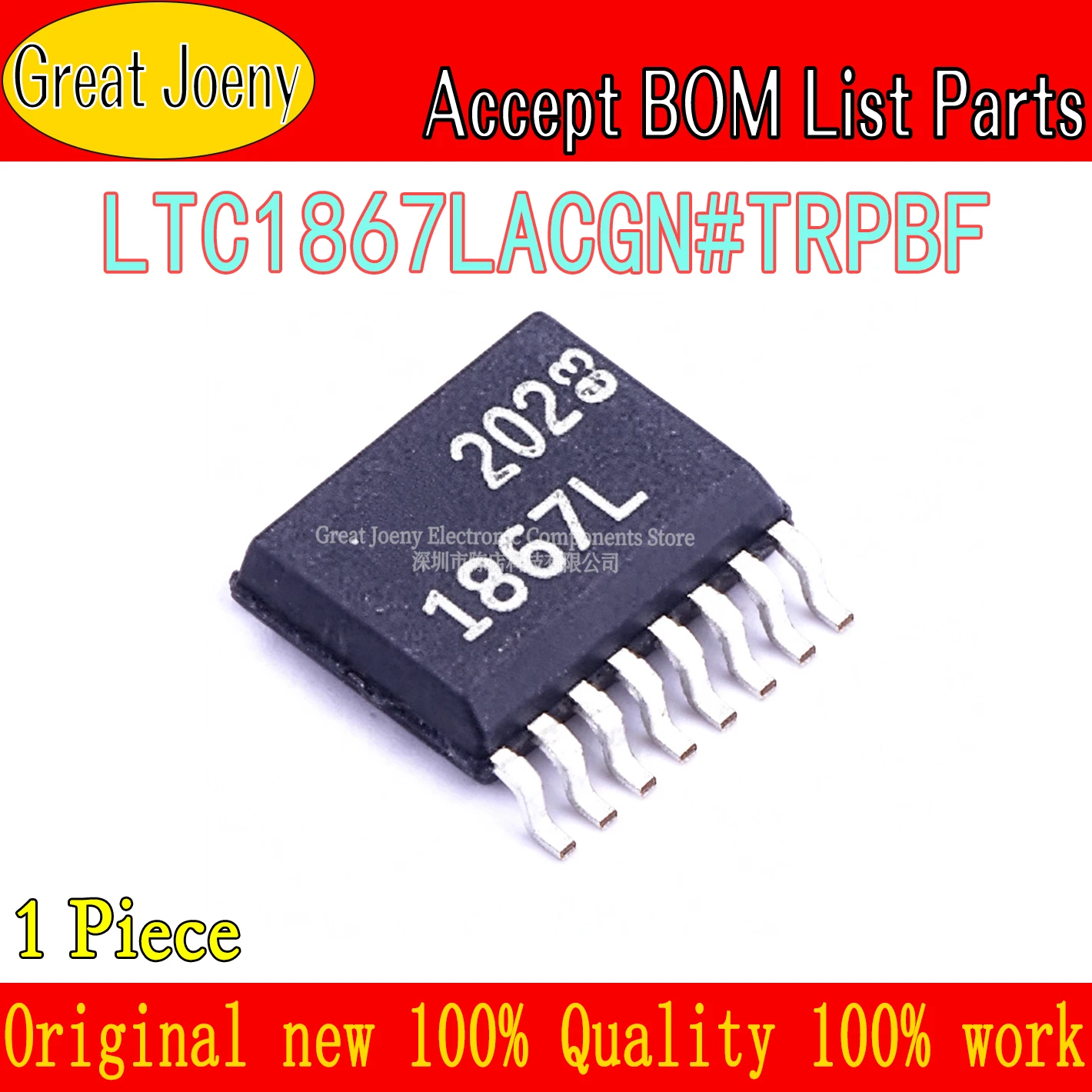 100% New Original LTC1867LACGN#TRPBF LTC1867LACGN 1867L IC ADC 16BIT Chipset SSOP-16