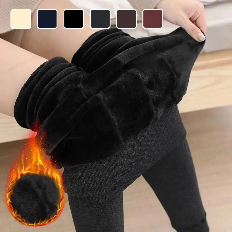New Autumn And Winter Pearl Fleece Leggings With Thickened Fleece Anti Pilling Elastic And Foot Warming Integrated Pants