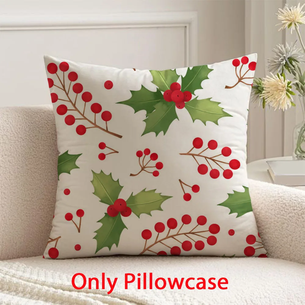 

happy new year Pillow cover winter decorative 45x45 cushions cover for green Christmas pillow case for Xmas gift for family