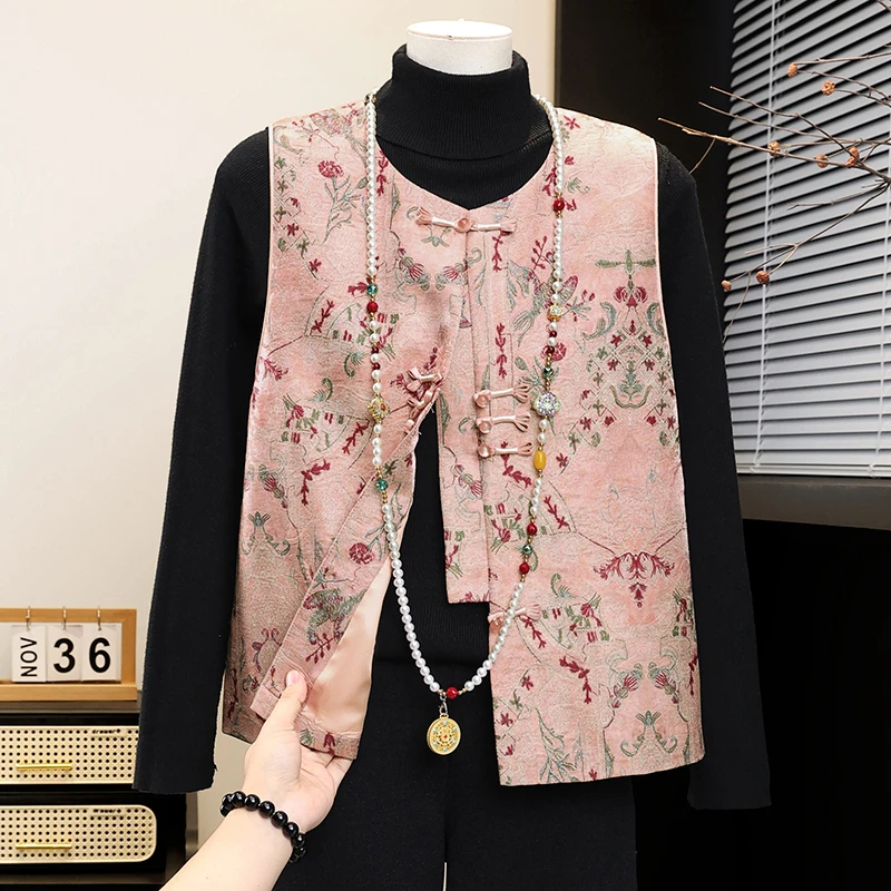 

Новая китайская модная весенняя куртка-жилет для женщин среднего и старшего возраста, дышащая, удобная, из полиэфирного волокна