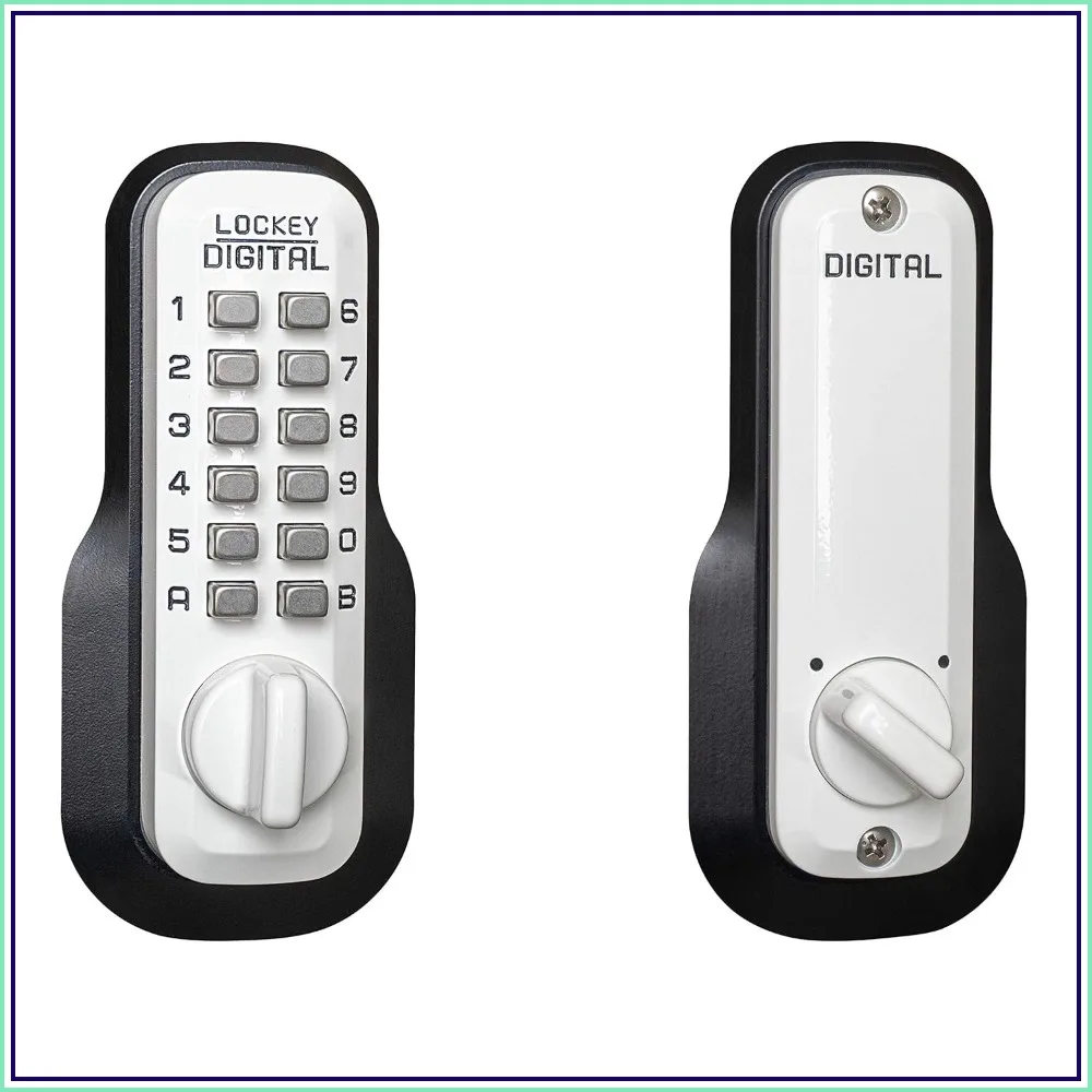 Mechanical Keyless Deadbolt White Lock for Front Door Entry No Key Needed