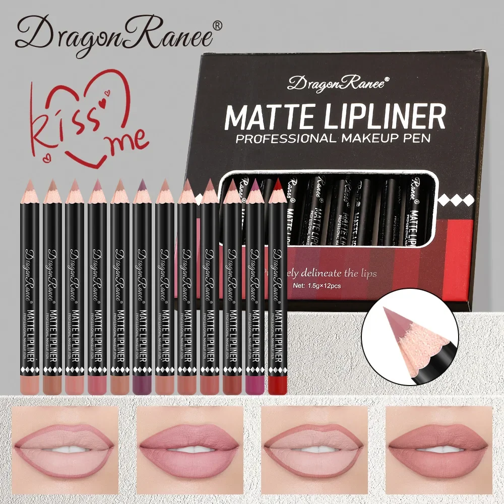Dragon Ranee Matte Lip Liner Set Długotrwały wodoodporny profesjonalny kredka do ust Wysoko pigmentowany nieklejący się kredka do ust